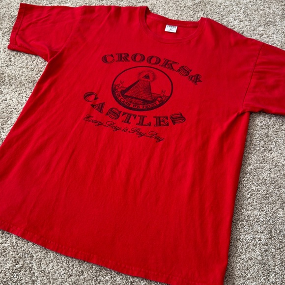 Crooks & Castles Men’s short sleeve red tee top tshirt size L - Picture 7 of 8
